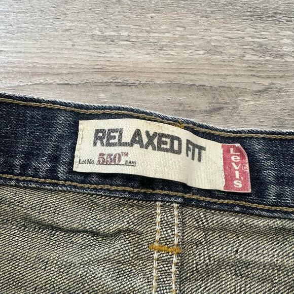 Vintage Y2k Levis 550 Red Tab‎ Womens 34x31 Blue Relaxed Tapered Denim Jeans - Picture 3 of 15